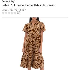 Crown & Ivy Leopard Print Midi Shirtdress